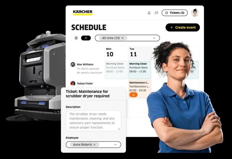 Connected cleaning main screen