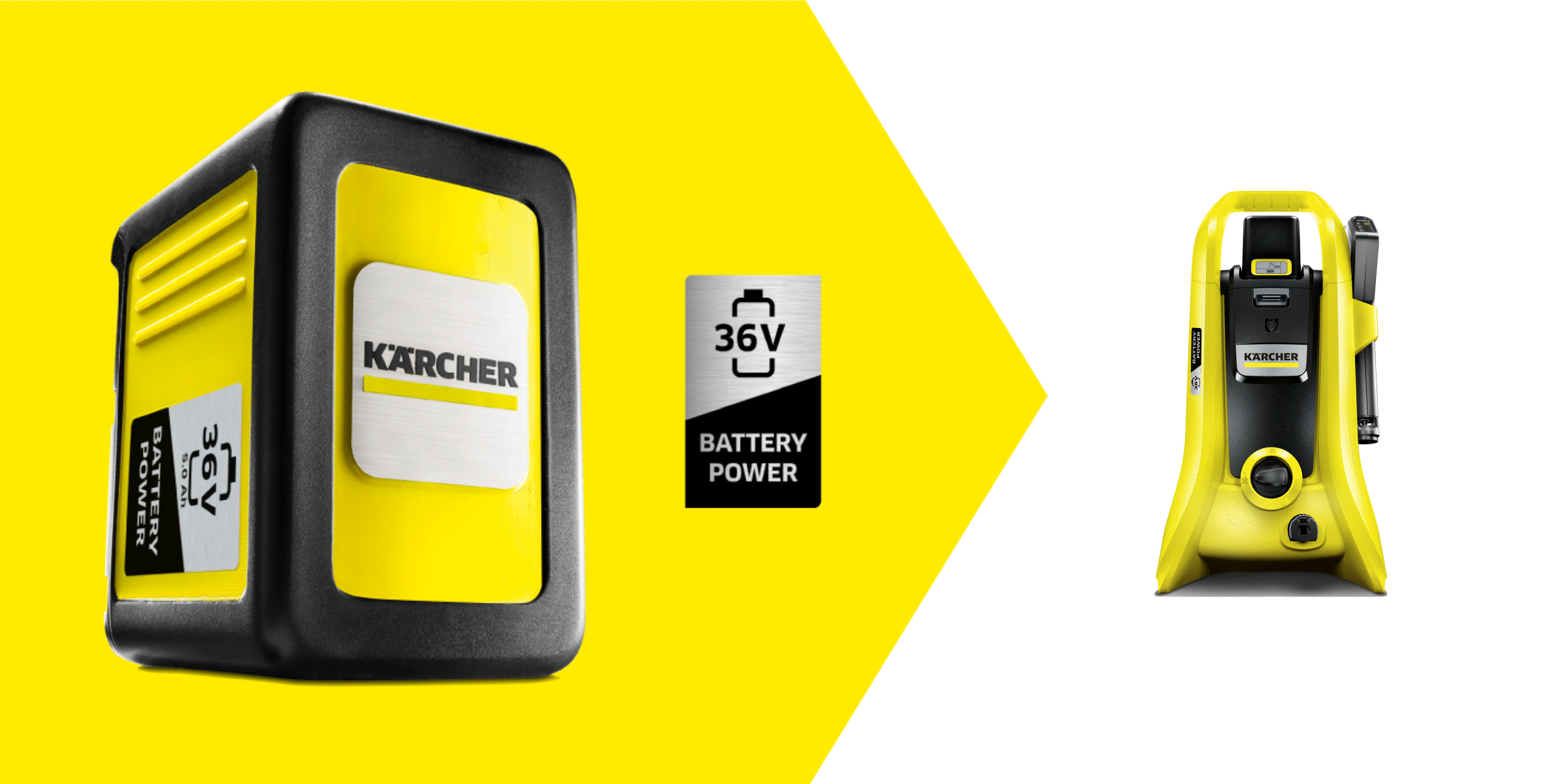 Units of the 36 V Kärcher Battery Power battery platform