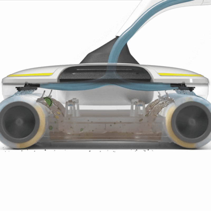 Animation how the dirt and water is added to the dirty water tank and fresh water comes on the rollers Animation how the dirt and water is added to the dirty water tank and fresh water comes on the rollers