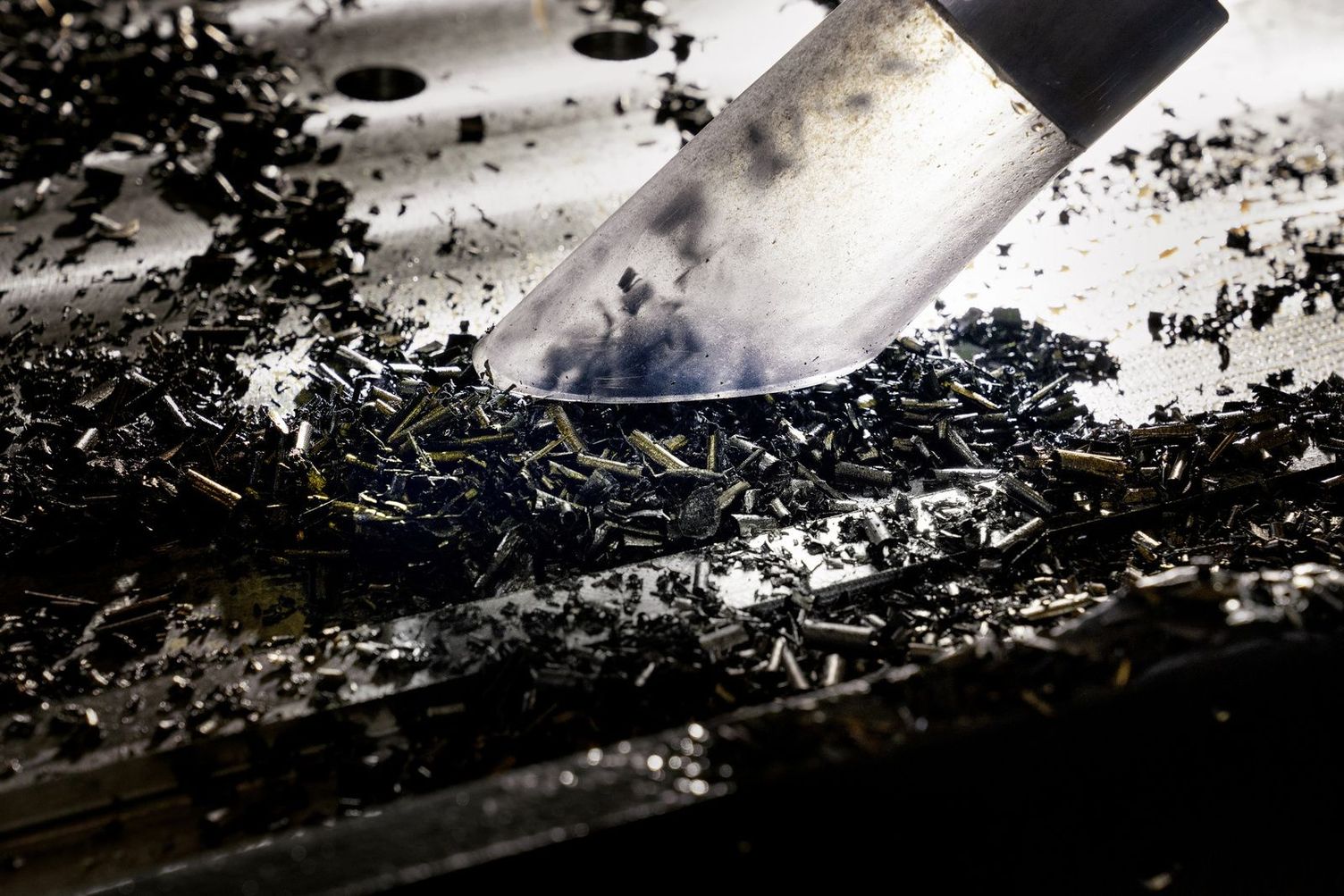 Close-up: metal swarf 