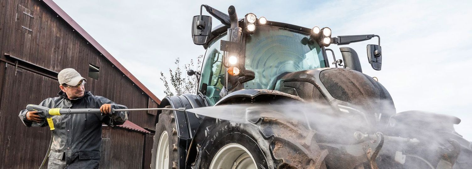 Cleaning agricultural machinery and implements