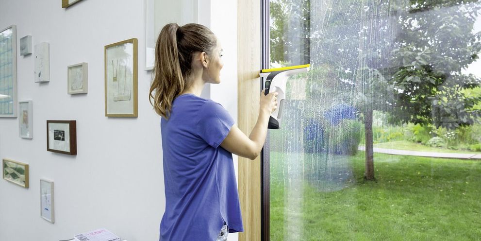 Streak-free suction of windows with the WV 6 window vac.