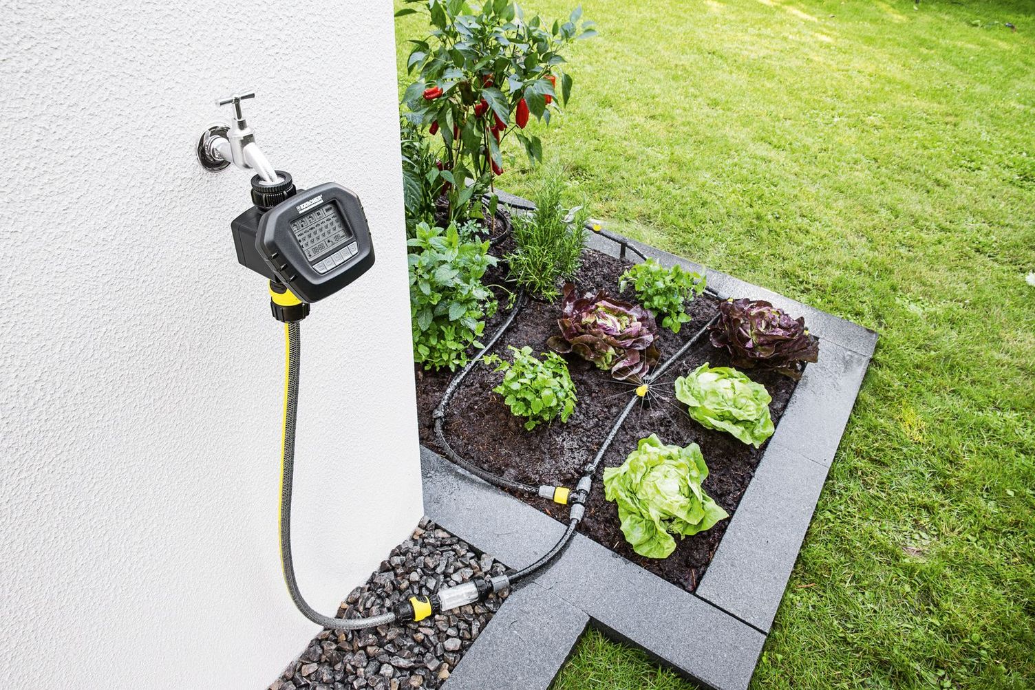 Grădină irigată cu programatorul Karcher WT 5