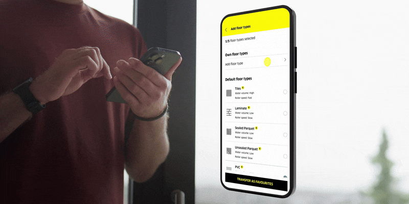 Changing the floor cleaner cleaning mode in the app