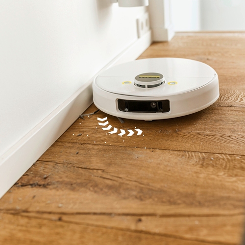 Robot Vaccum Cleaner with side brush along edges