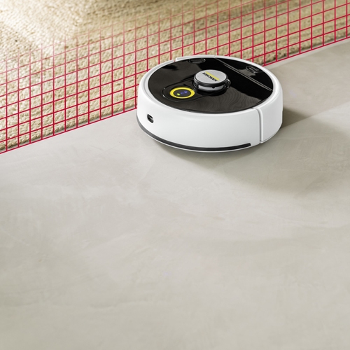 Ultrasonic sensor at Robot vacuum mops detects carpets