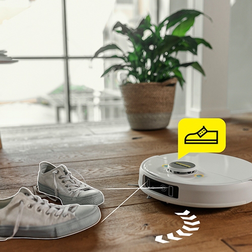 Lasers detecting objects in the way of the robot vacuum cleaner