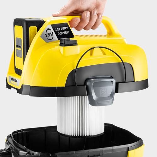 Removing the top of the wet and dry vacuum cleaner to change the filter