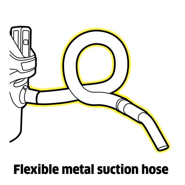 metal suction hose from ash and dry vacuum cleaner