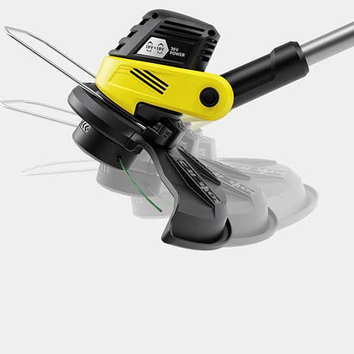 Lawn trimmer head is adjustable for ergonomic trimming