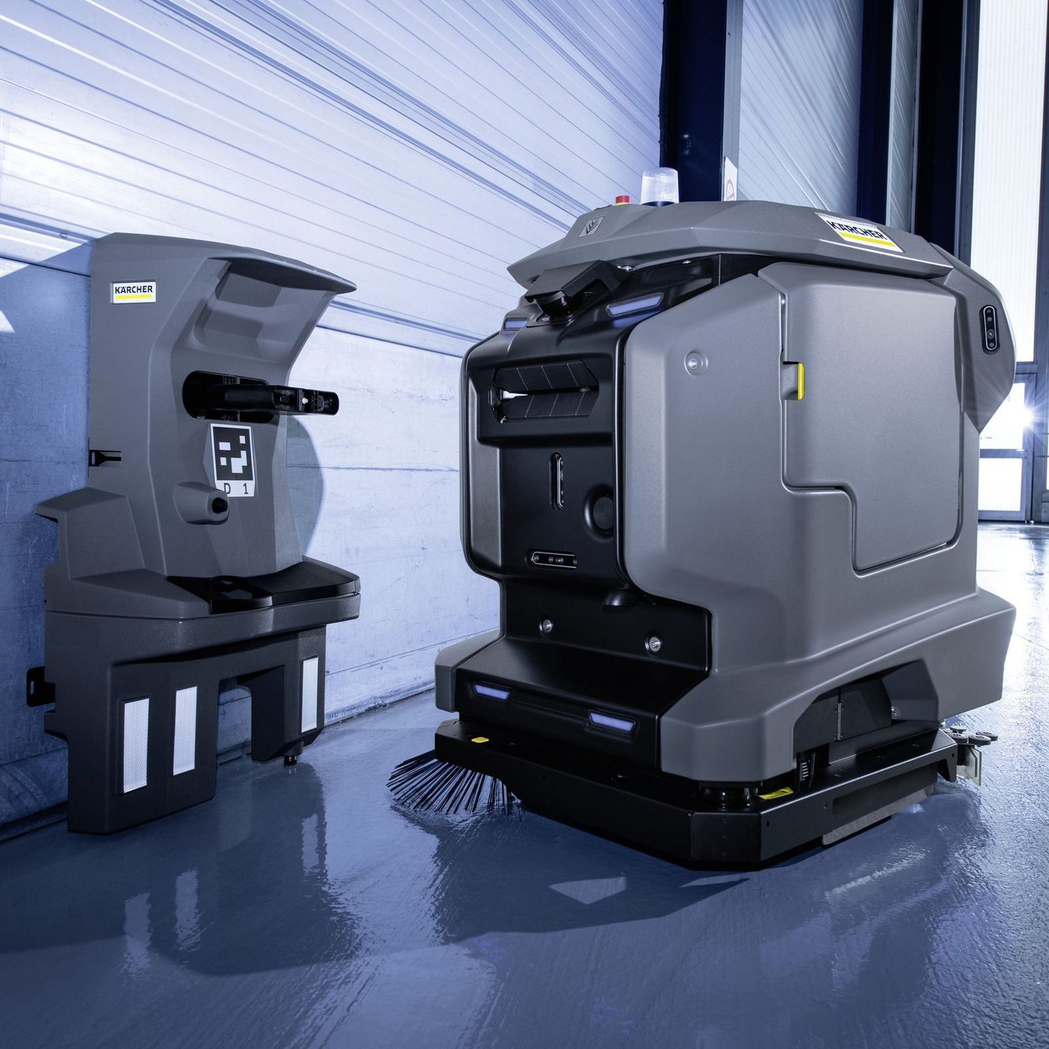 KIRA B 50 scrubber dryer robot with docking station