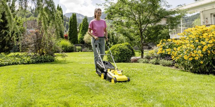Kärcher battery lawn mower guide bar height adjustable 