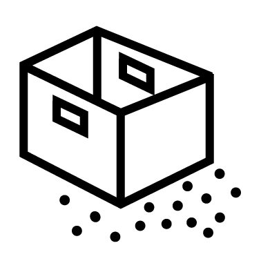 Symbol box with granulate