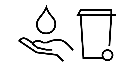 Symbol saving water and waste management