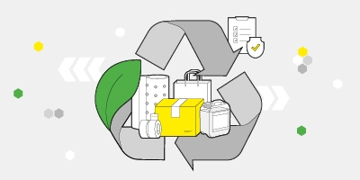 Sustainable packaging key visual Sustainable packaging key visual