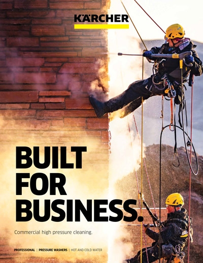 The cover of the Kärcher commercial pressure washers brochure.