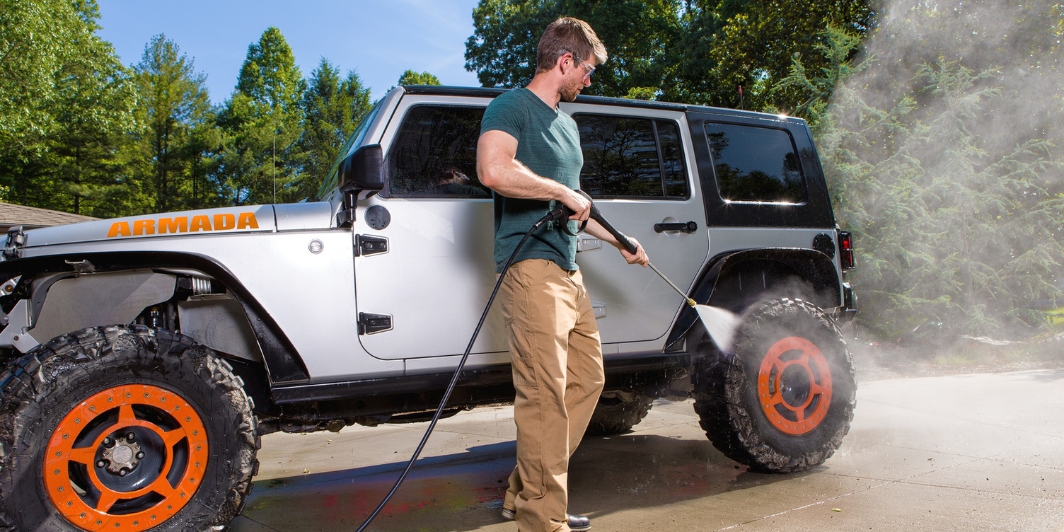Karcher G2700 Gas Pressure Washer Cleans Jeep