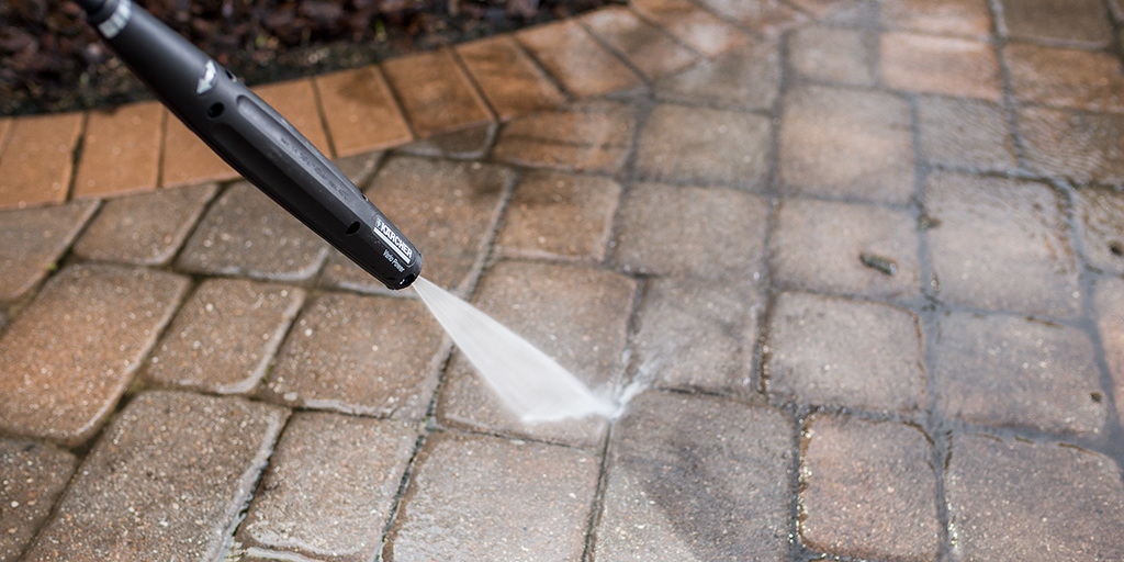 Karcher Premium Electric Pressure Washer Cleans Brick Pavers