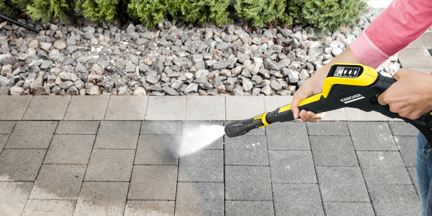 Karcher K5 Premium Full Control Plus Cleans Stone Sidewalk