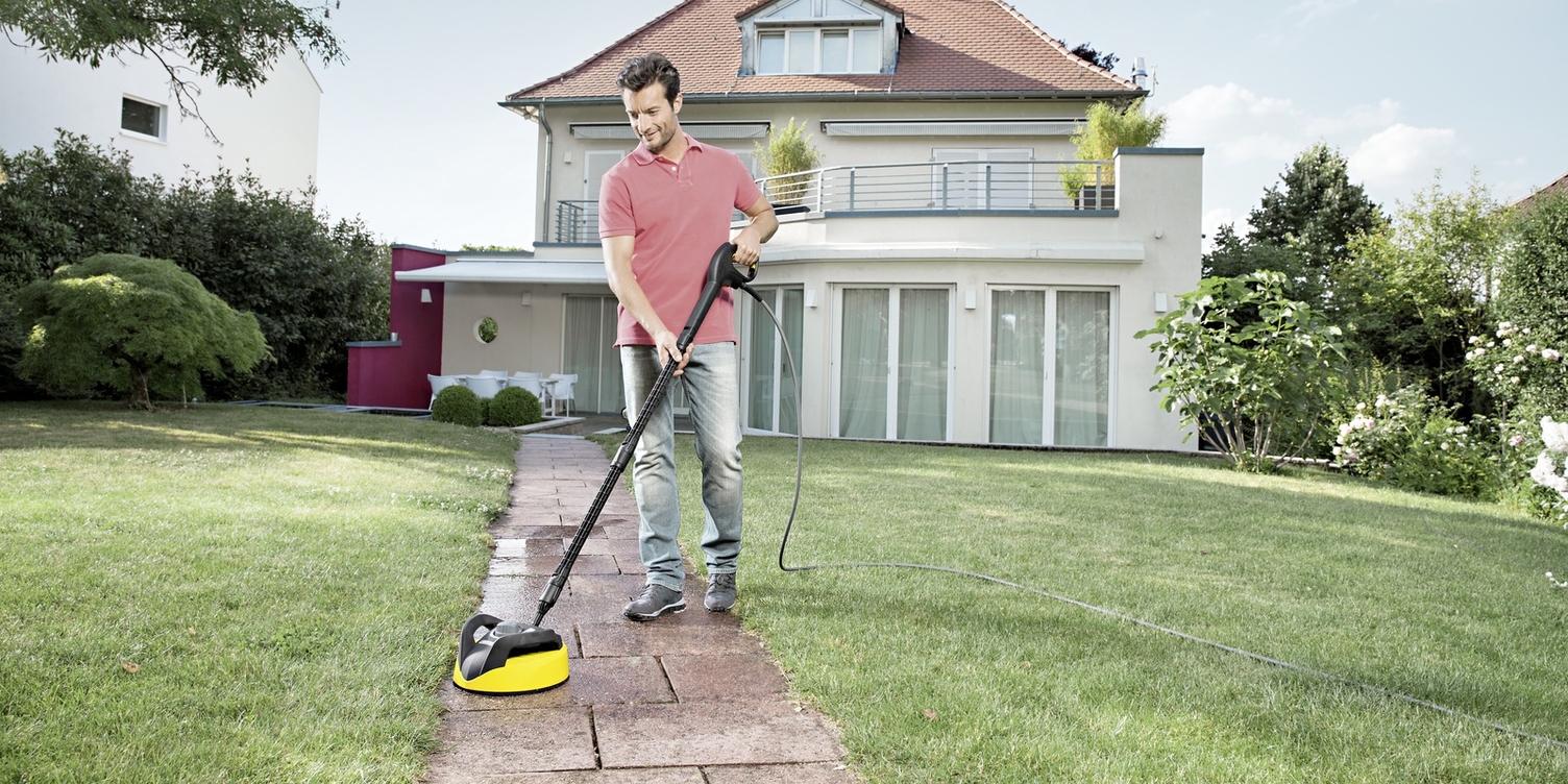 Karcher Surface Cleaner Cleans Sidewalk