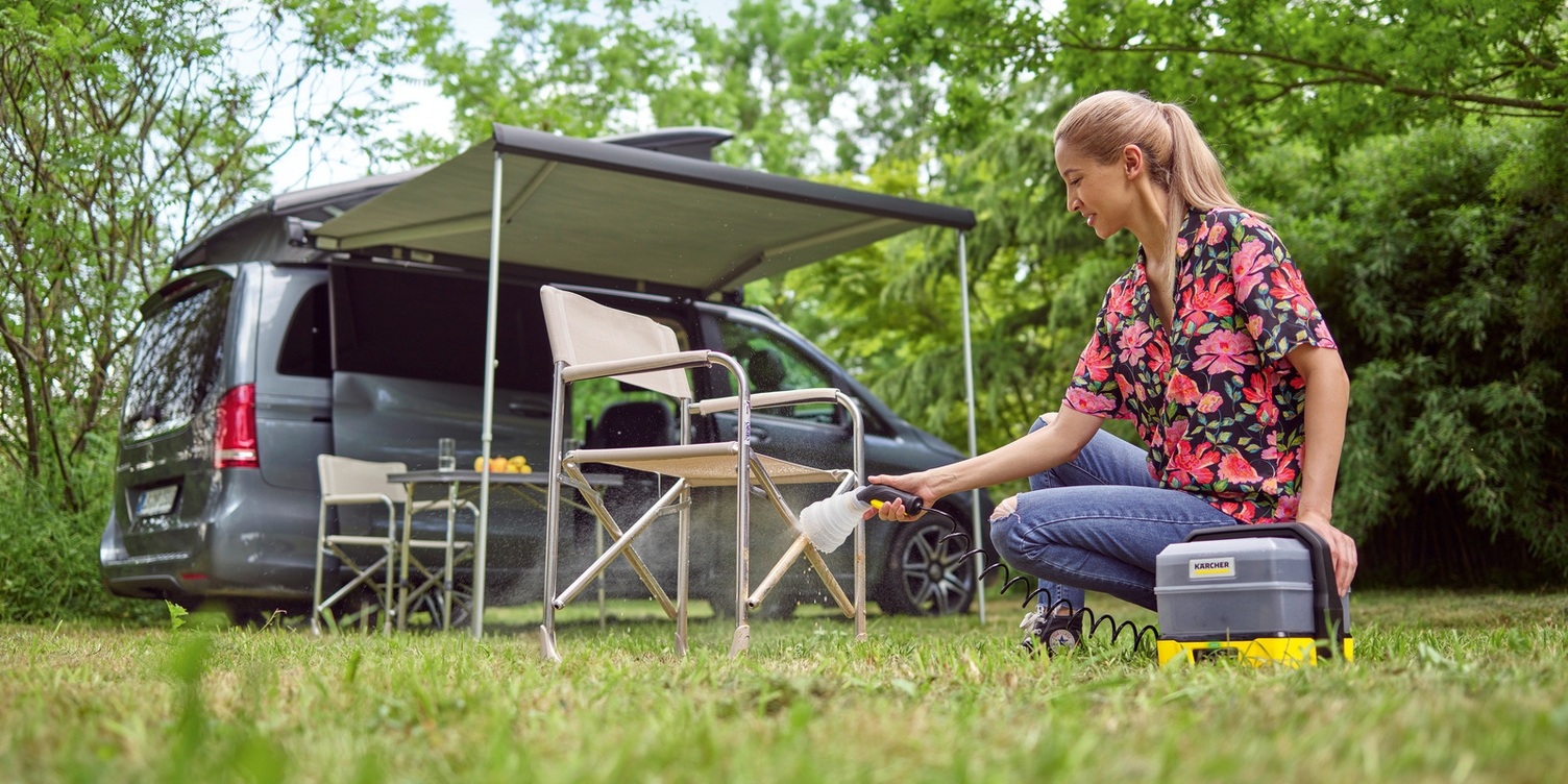 Camping material cleaning with the OC 3