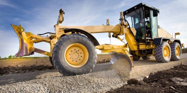 Road construction vehicle making a road.
