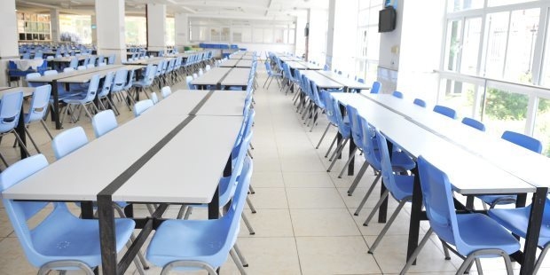 Kitchens & Cafeterias Tables and chairs in cafeteria