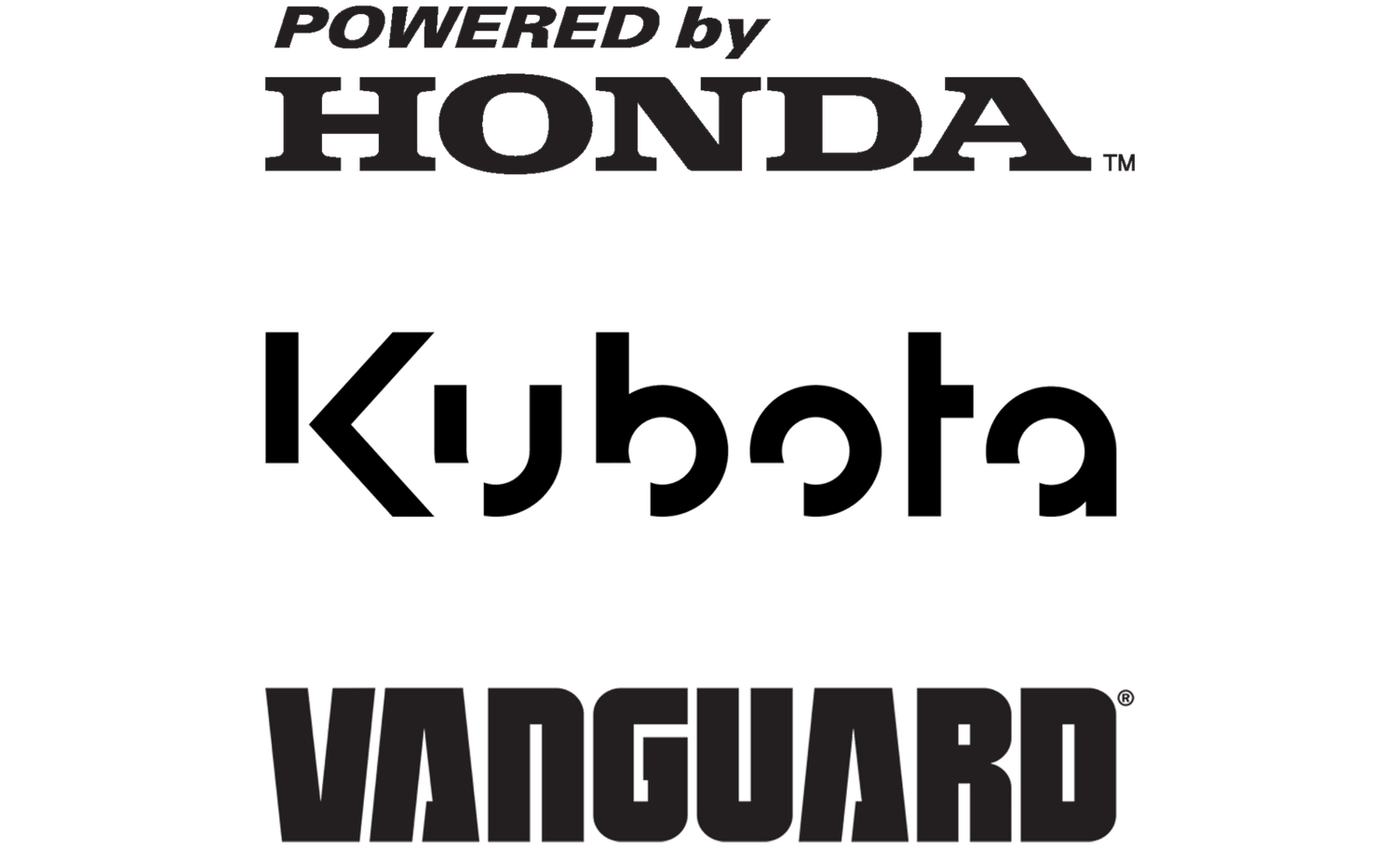 Honda, Kubota and Vanguard logos