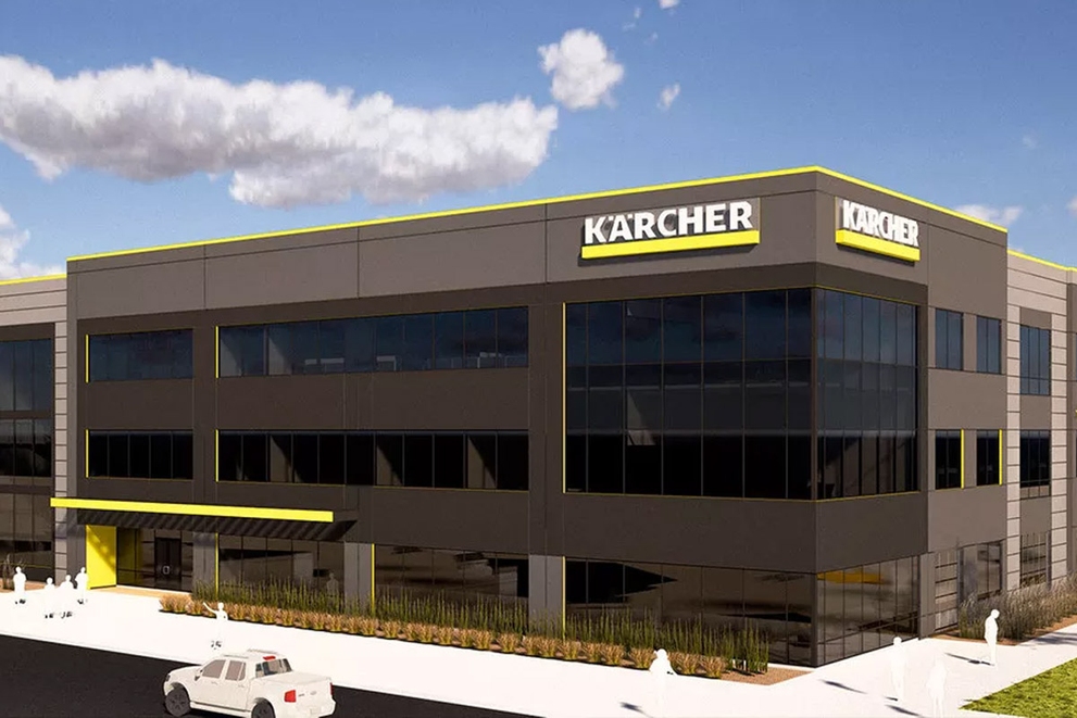Rendered artwork for Kärcher's new building in Aurora, Colorado.