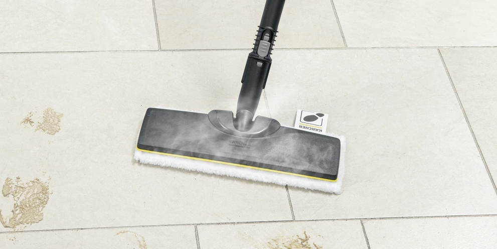 steam cleaning on tiles steam cleaning on tiles with a Kärcher steam cleaner