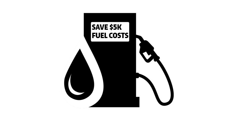 CleanWave Fuel Savings Illustration of a gas pump signifying CleanWave's potential fuel savings.