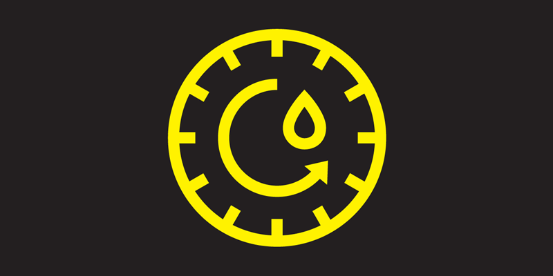 Faster Drying Time Faster Drying Time icon with a clock and a counter-clockwise arrow.