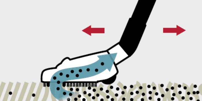 Illustration of vacuum cleaning dirt from carpet