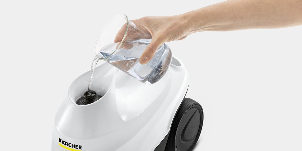 Karcher SC 3 Steam Cleaner Filled with Plain Tap Water Karcher SC 3 Steam Cleaner Filled with Plain Tap Water
