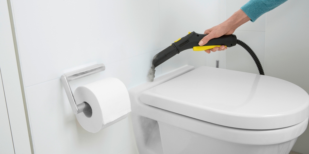 Karcher Steam Cleaner Sanitizes Bathroom Toilet Karcher Steam Cleaner Sanitizes Bathroom Toilet