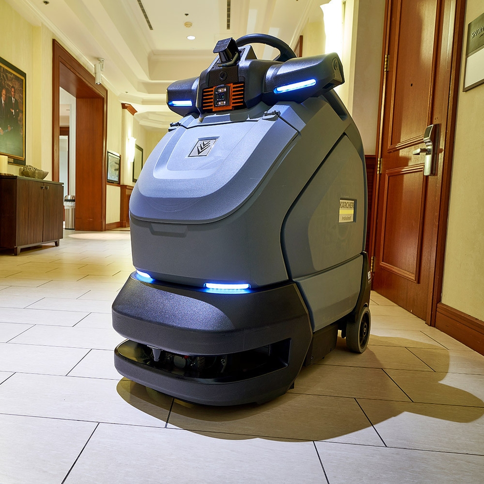 A KIRA CV 60/1 Vacuum cleans in a municipal facility.