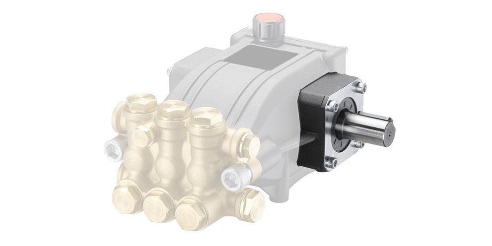 An illustrated image of a pressure washer pump highlighting its belt-drive pump connection.