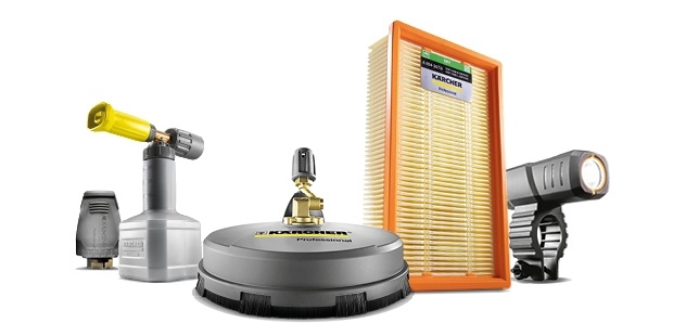 Group shot of multiple Commercial accessories.