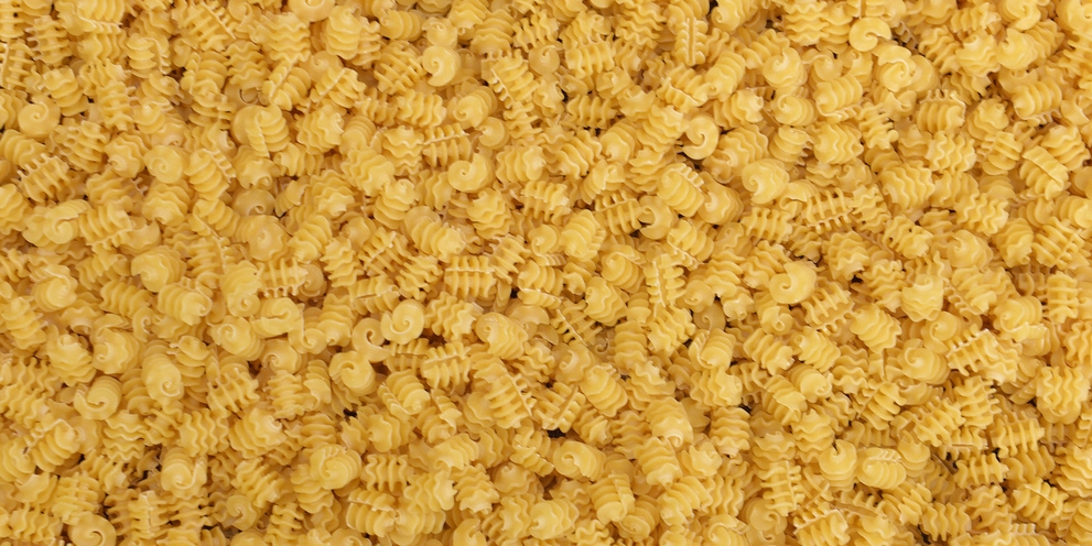 A close-up view of dry noodles