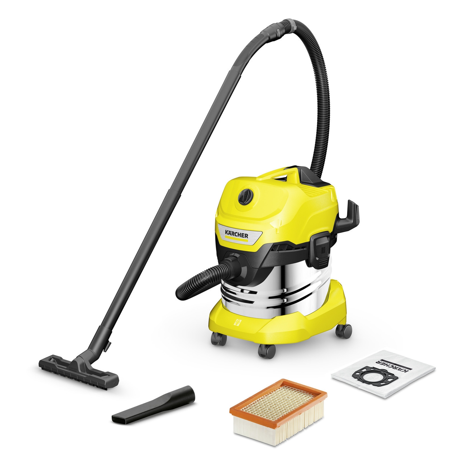 Máy hút bụi khô và ướt WD 4 S có thùng chứa bằng thép 20l Máy hút bụi khô và ướt WD 4 S có thùng chứa bằng thép 20l